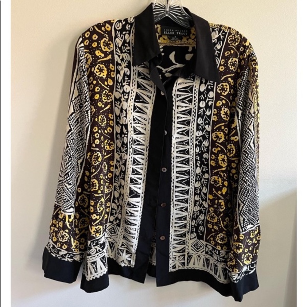 Vintage 100% silk shirt- Linda Allard Ellen Tracy -Circa 80’s-like new